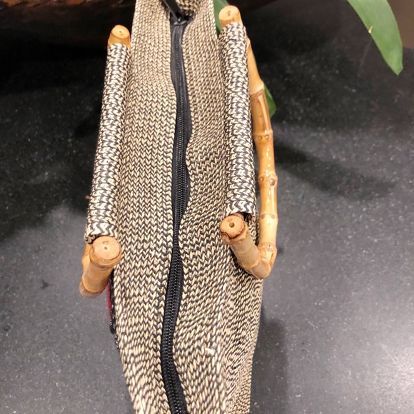 Yorkie Needlepoint Tote with Bamboo Handles, Handmade, NEW! - Picture 7 of 7